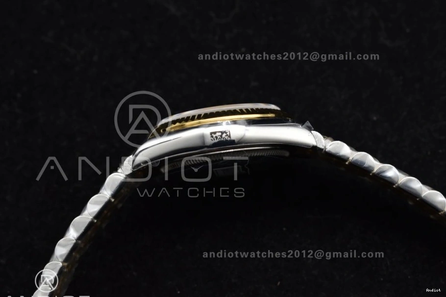 Markers Bracelet DateJust YG 31 316L Steel on GSF Stick 278273 President Ladies Black Dial 0120